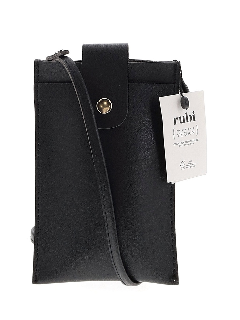 Rubi Vegan Black Crossbody Phone Pouch
